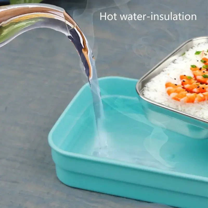 New Double Layer Bento Lunch Box PP Cute Meal Box 304stainless Steel Tableware Bento Lunch Box Home Kitchen Supplies