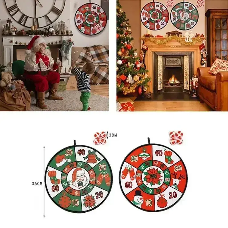 Christmas Home Decoration Supplies Creative Dart Board Santa Claus Throwing Target Dart Shooting Board Party Game Supplies