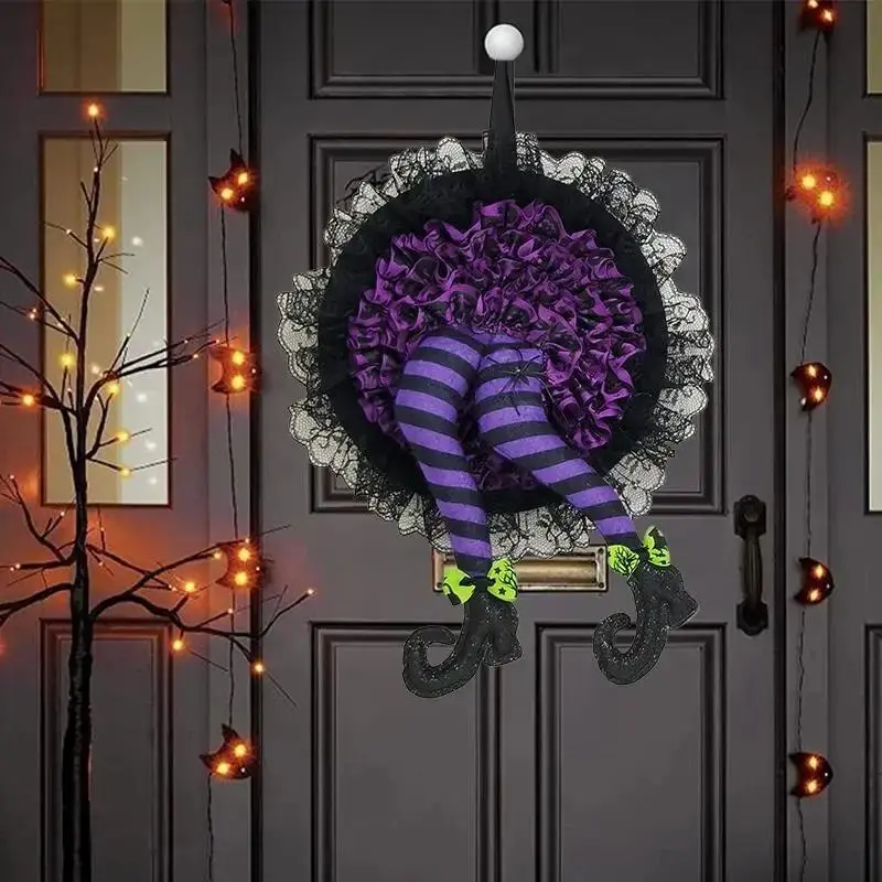 Halloween Witch Hat Leg Door Wreath Halloween Creative Leg Out Door Hanging Horror Atmosphere Decoration Party Supplies Latest