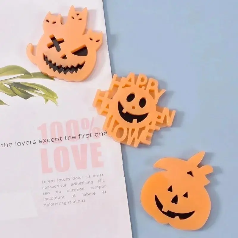 Funny Pumpkin Lantern Silicone Mold Halloween Decor DIY Pumpkin Crystal Epoxy Mold Cake Decor Tool Family Festival Party Mold