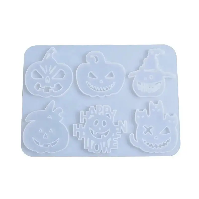 Funny Pumpkin Lantern Silicone Mold Halloween Decor DIY Pumpkin Crystal Epoxy Mold Cake Decor Tool Family Festival Party Mold