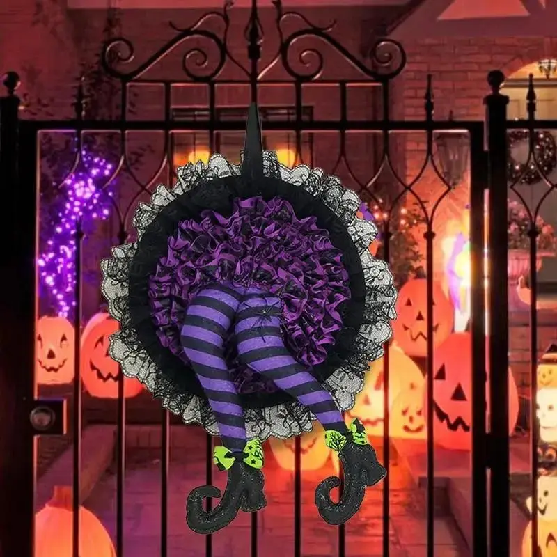 Halloween Witch Hat Leg Door Wreath Halloween Creative Leg Out Door Hanging Horror Atmosphere Decoration Party Supplies Latest