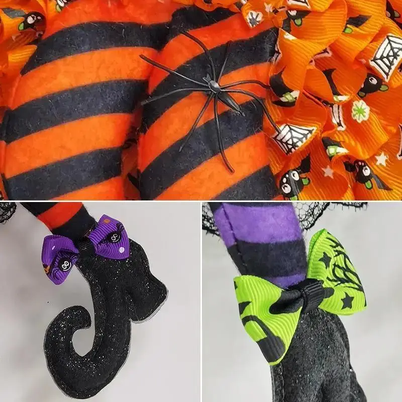Halloween Witch Hat Leg Door Wreath Halloween Creative Leg Out Door Hanging Horror Atmosphere Decoration Party Supplies Latest