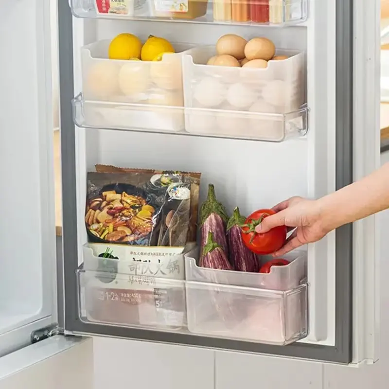 Refrigerator Side Door Storage Box Kitchen Food Grade Fresh-keeping Storage Box Household Packaging Organizing Storages Boxes