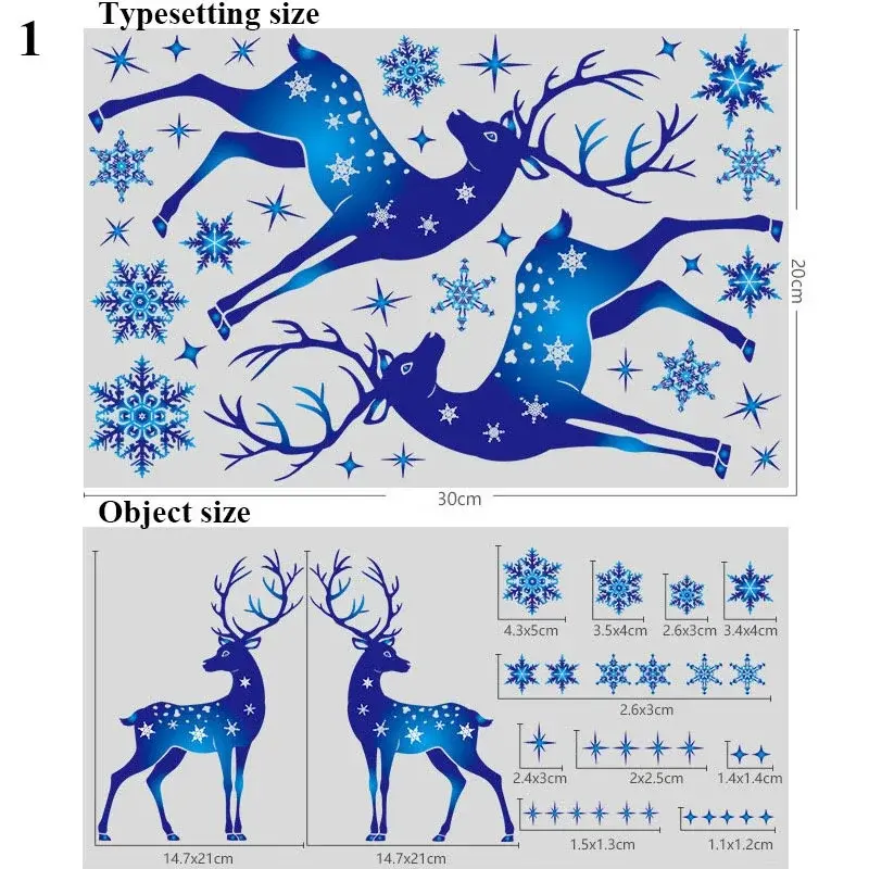 Christmas Window Glass Stickers Elk Snowflakes Wall Stickers Christmas Decoration Home Childrens Room Christmas Decals New Year