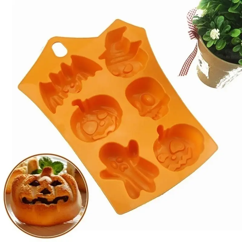 Silicon Crayon Happy Halloween Home Decoration Silicon Pumpkin Cake Mold Kitchen Baking Tools Mold Cake Silicon Mold Supplies