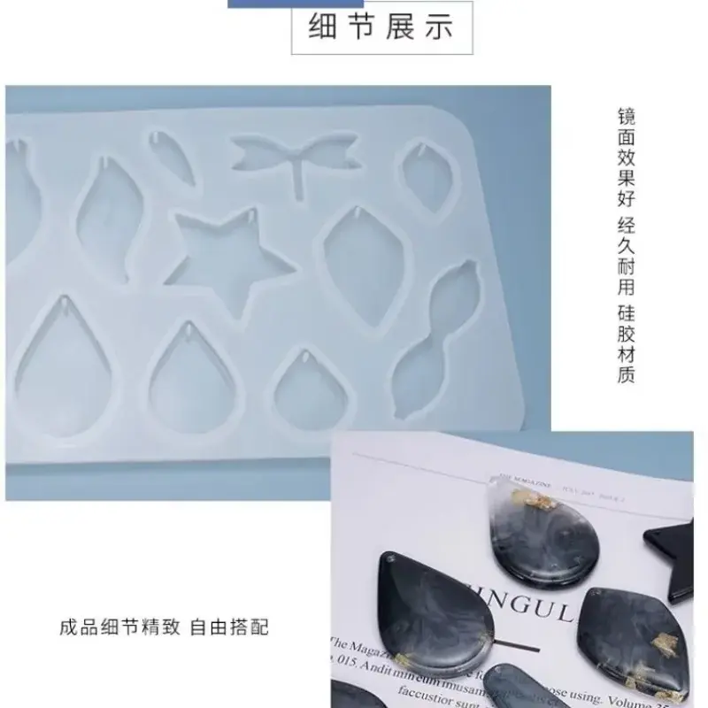 DIY Epoxy Mold Pendant Multi-rule Water Drop Earring Pendant Silicone Mold