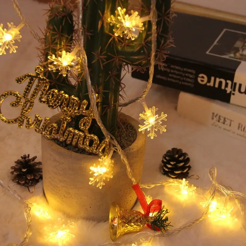 Snowflake LED Lights Christmas Decoration Home Xmas Tree Hanging Garland Christmas Ornaments 2025 New Year Gifts
