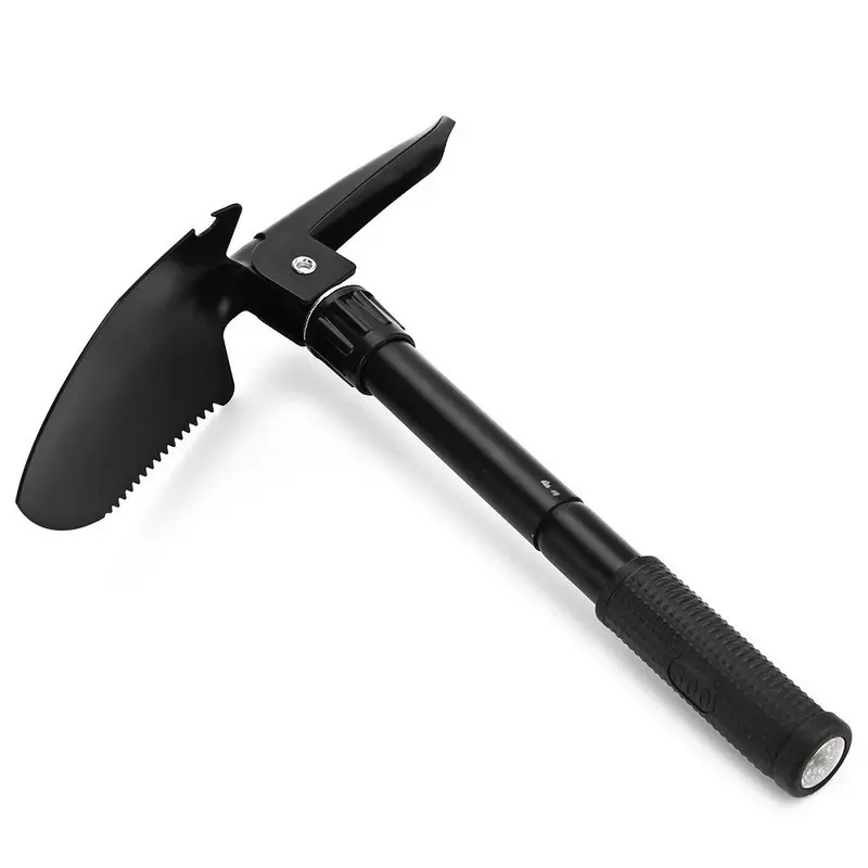 Foldable Shovel With Compass Multi Purpose For Camping Hiking Backpacking Gardening Hiking Accessories Outdoor Travel Tools