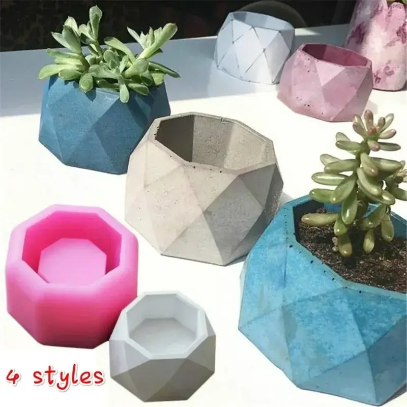3D Succulent Plant Pot Silicone Mold Plaster Cement Mini Flower Bonsai DIY Ashtray Candlestick Silicone Soap Mold