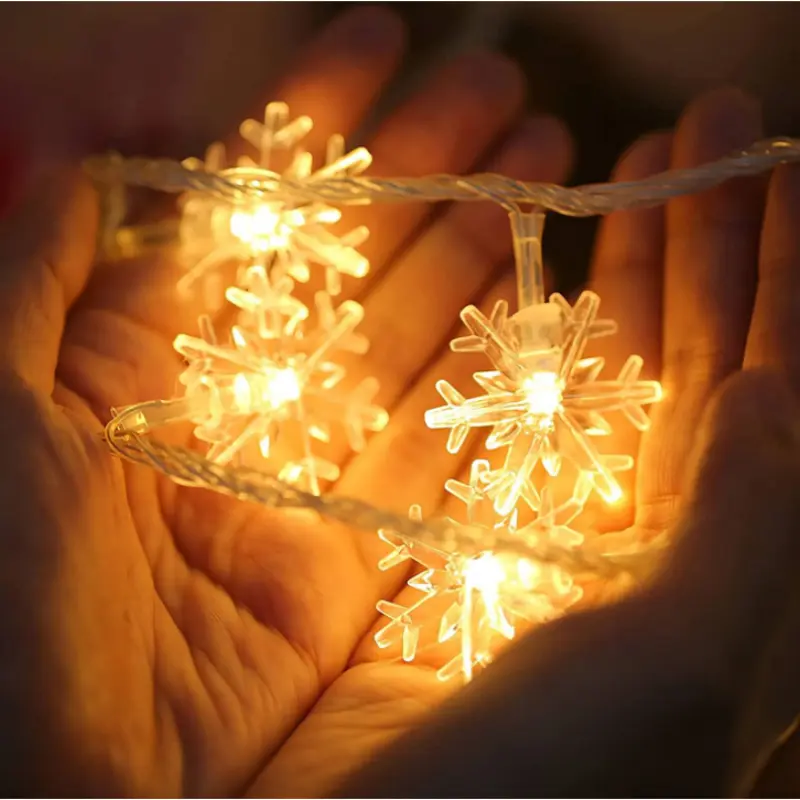 Snowflake LED Lights Christmas Decoration Home Xmas Tree Hanging Garland Christmas Ornaments 2025 New Year Gifts