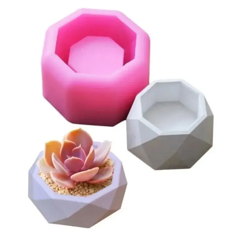 3D Succulent Plant Pot Silicone Mold Plaster Cement Mini Flower Bonsai DIY Ashtray Candlestick Silicone Soap Mold