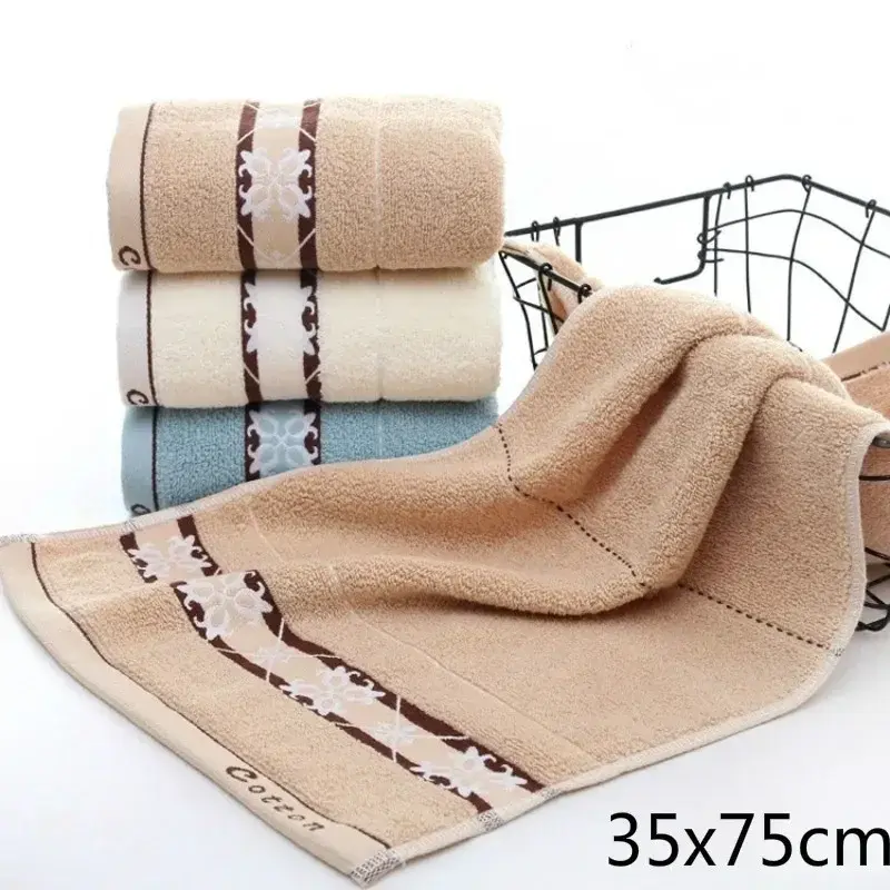 Soft Cotton Bath Towel No Lint Beach Household Thickened Face Wash Towel Adult Bathroom Bath Absorbent Towel 35x75cm