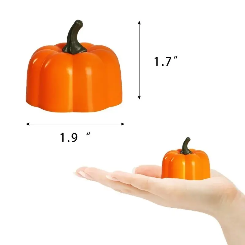 2pcs/lot Halloween Holiday Decoration LED Electronic Candle Pumpkin Candle Light Yellow Flash Halloween Pumpkin Light
