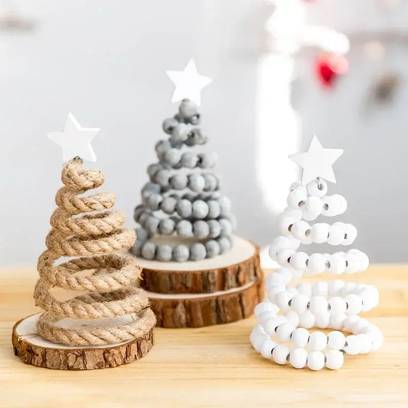 Christmas Tree Decorations Creative Nordic Wooden Christmas Tree Desktop Small Ornaments Decoration