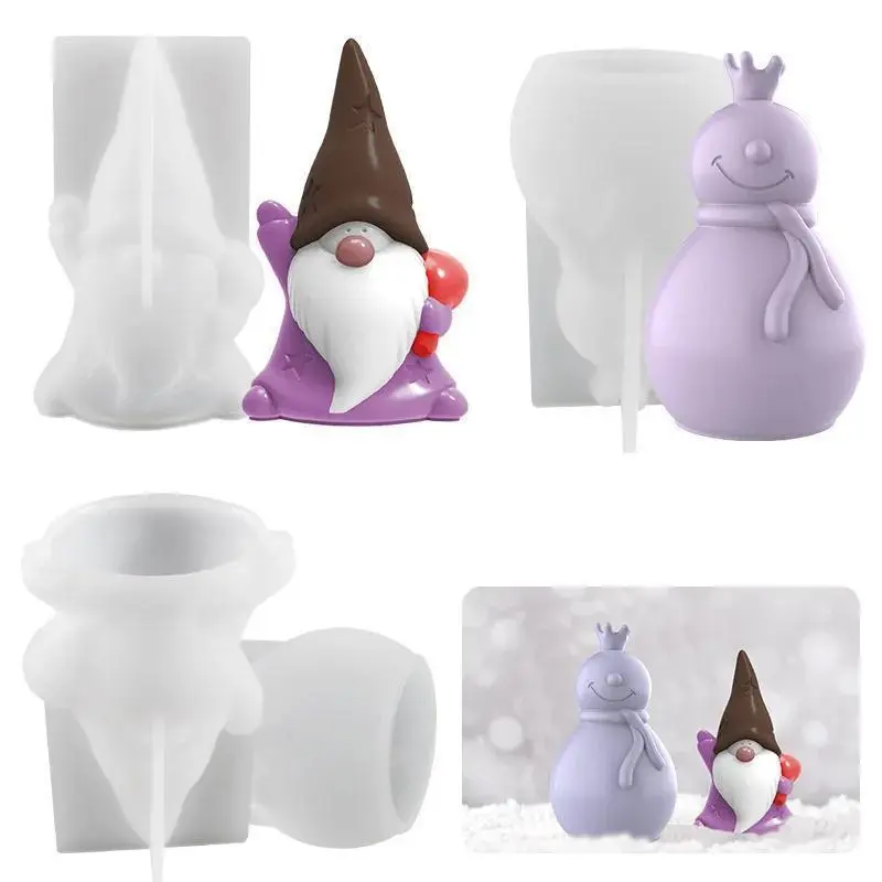 DIY Crystal Epoxy Mold Santa Claus Snowman Candle Silicone Molds Soap Christmas Gifts Candle Making DIY Set Home Decoration New