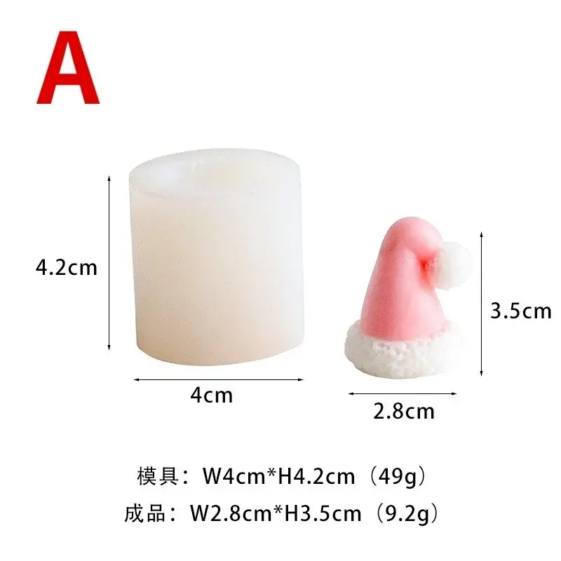 New Creative Christmas Hat Candle Mold DIY Geometric Candle Making Resin Soap Mold Holiday Gift Home Decoration Craft Supplies