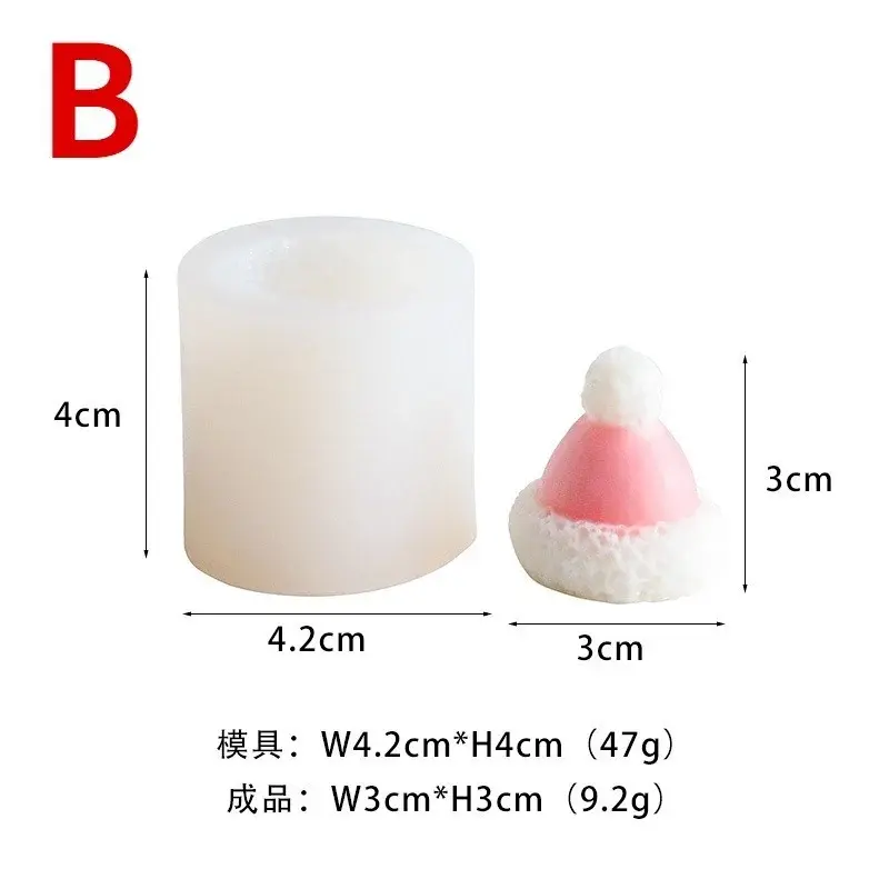 New Creative Christmas Hat Candle Mold DIY Geometric Candle Making Resin Soap Mold Holiday Gift Home Decoration Craft Supplies