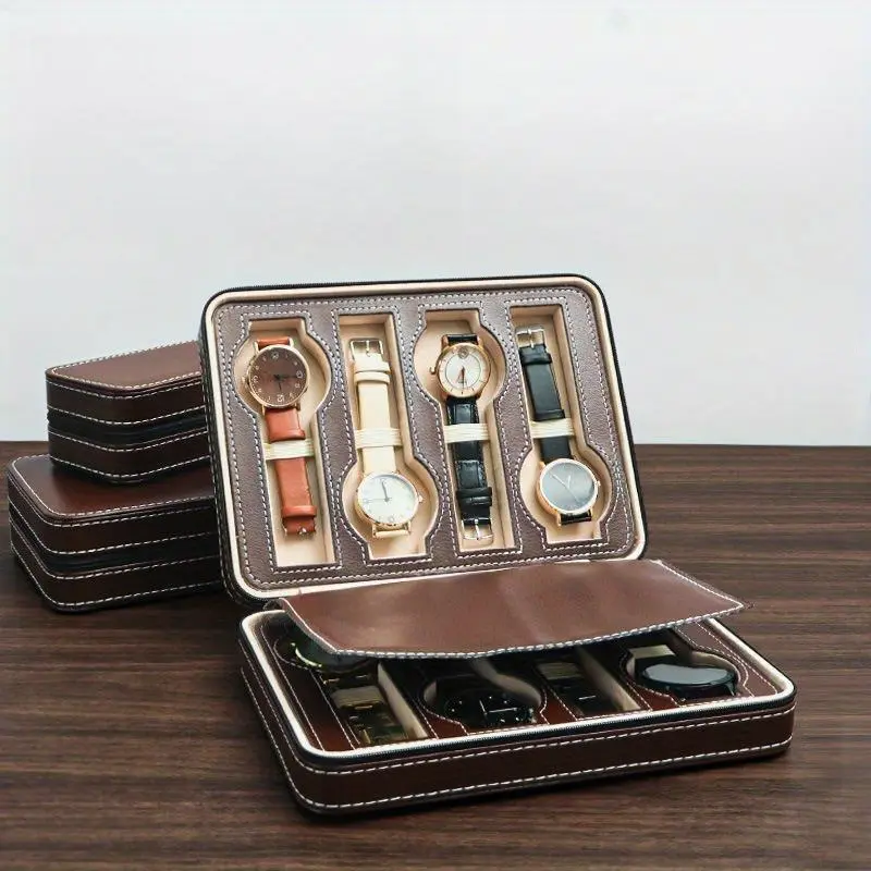 Concise Design New Travel Portable Watch Bag European Leather Watch Storage Box Minimalist Watch Collection Box Watch Box