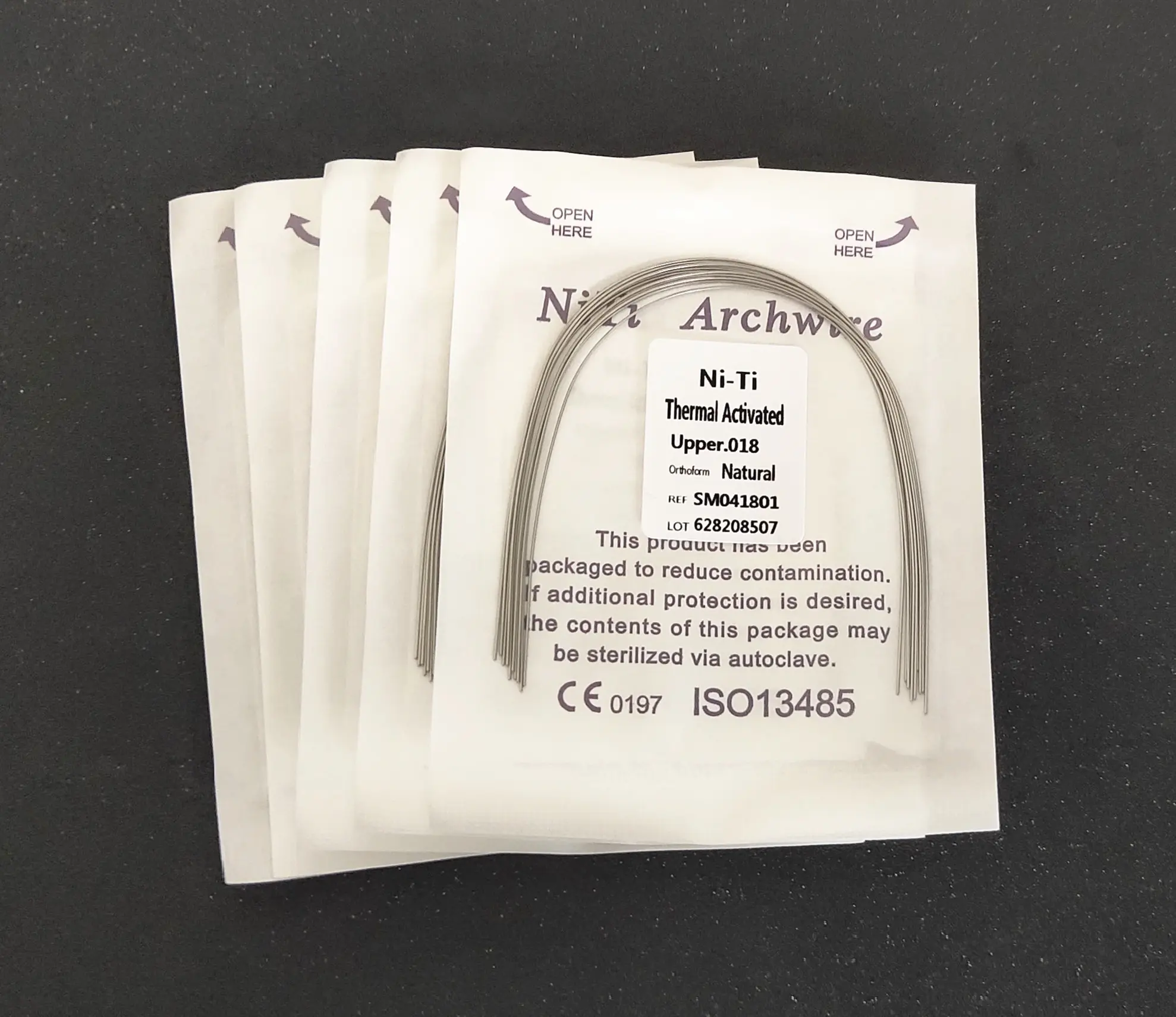 100Pks Dental Niti Heat Thermal Activated Archwires Natural Form Orthodontic Arc Round Rectangular Arch Wires for Teeth Braces