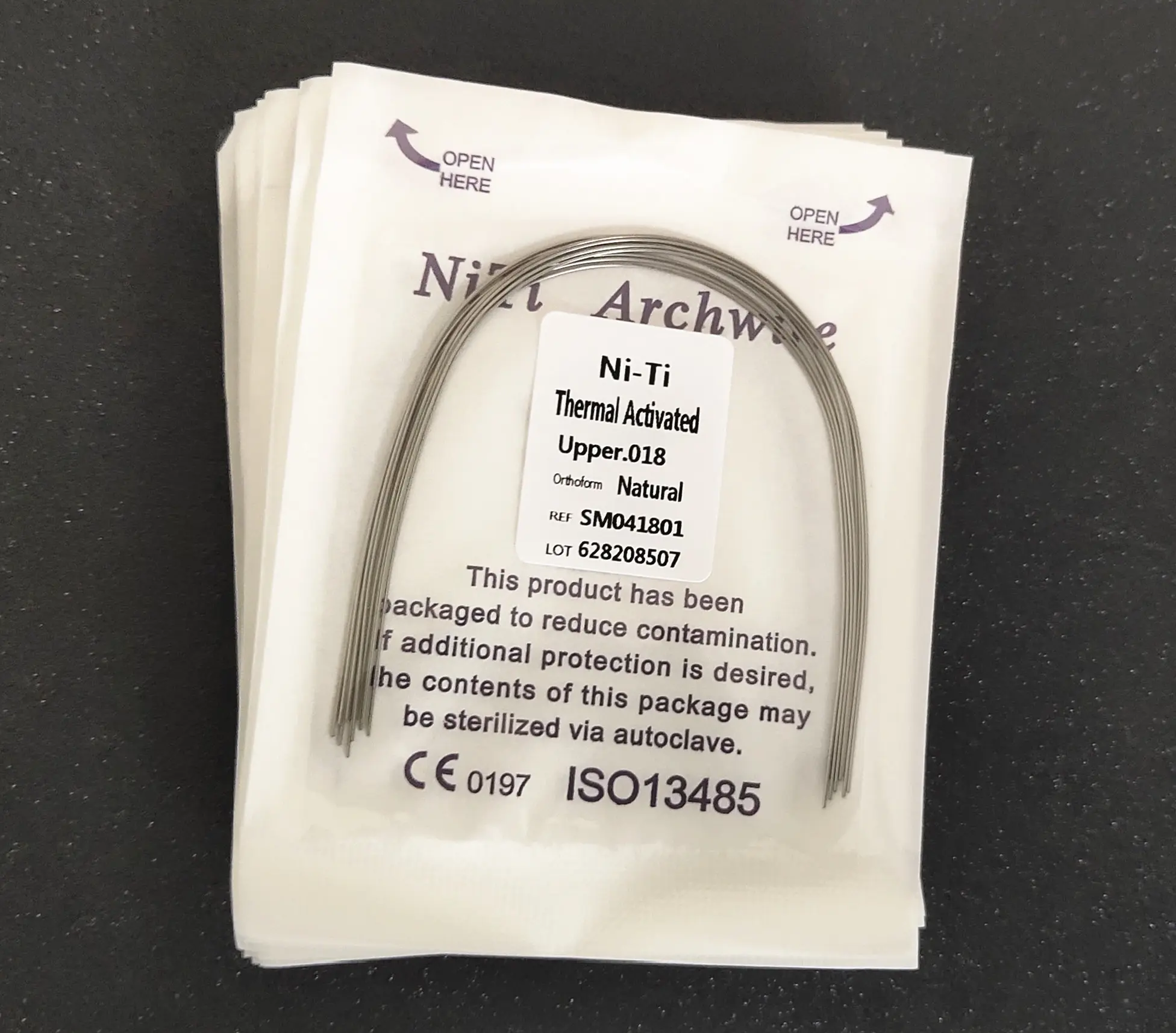 100Pks Dental Niti Heat Thermal Activated Archwires Natural Form Orthodontic Arc Round Rectangular Arch Wires for Teeth Braces