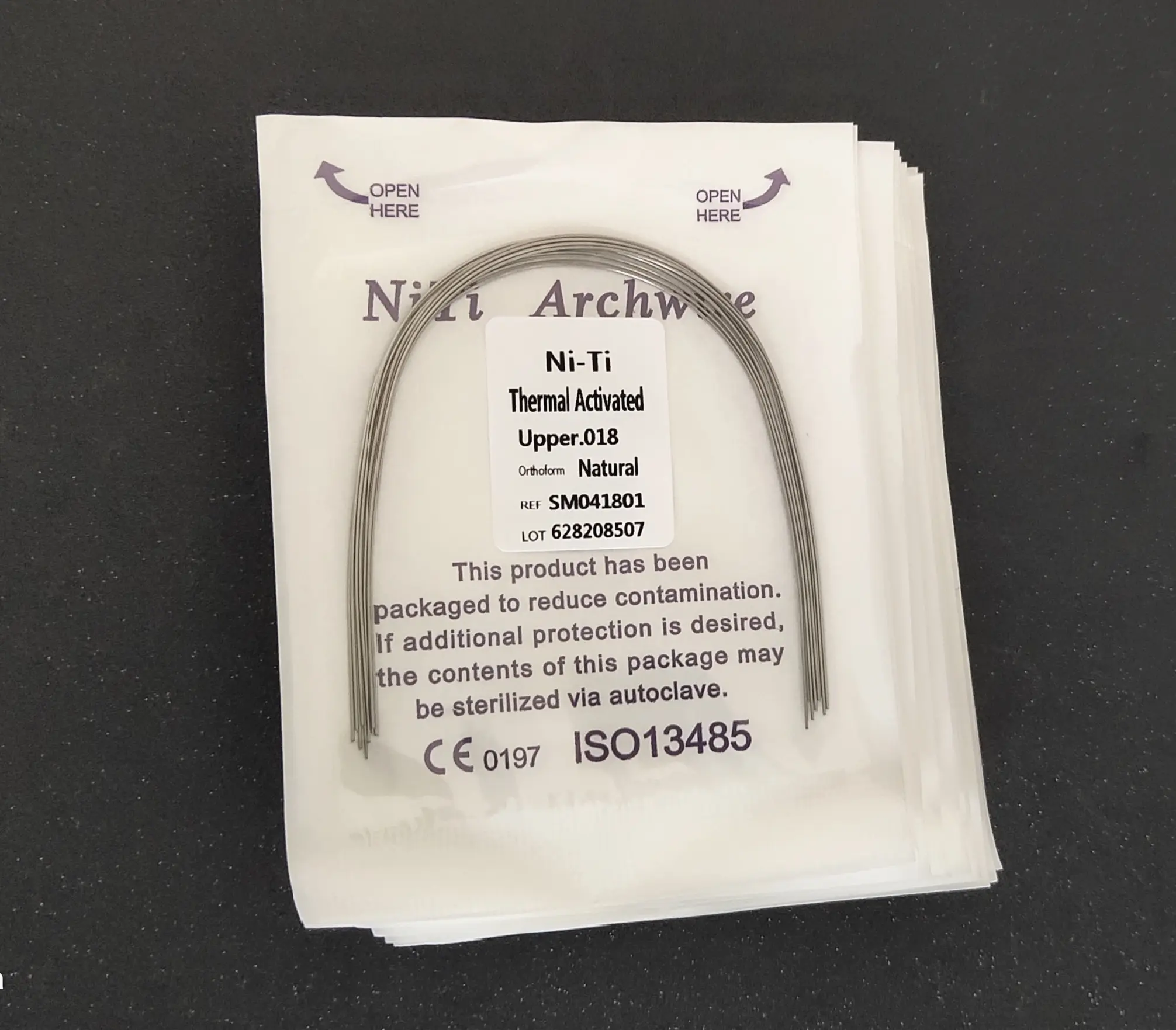 100Pks Dental Niti Heat Thermal Activated Archwires Natural Form Orthodontic Arc Round Rectangular Arch Wires for Teeth Braces