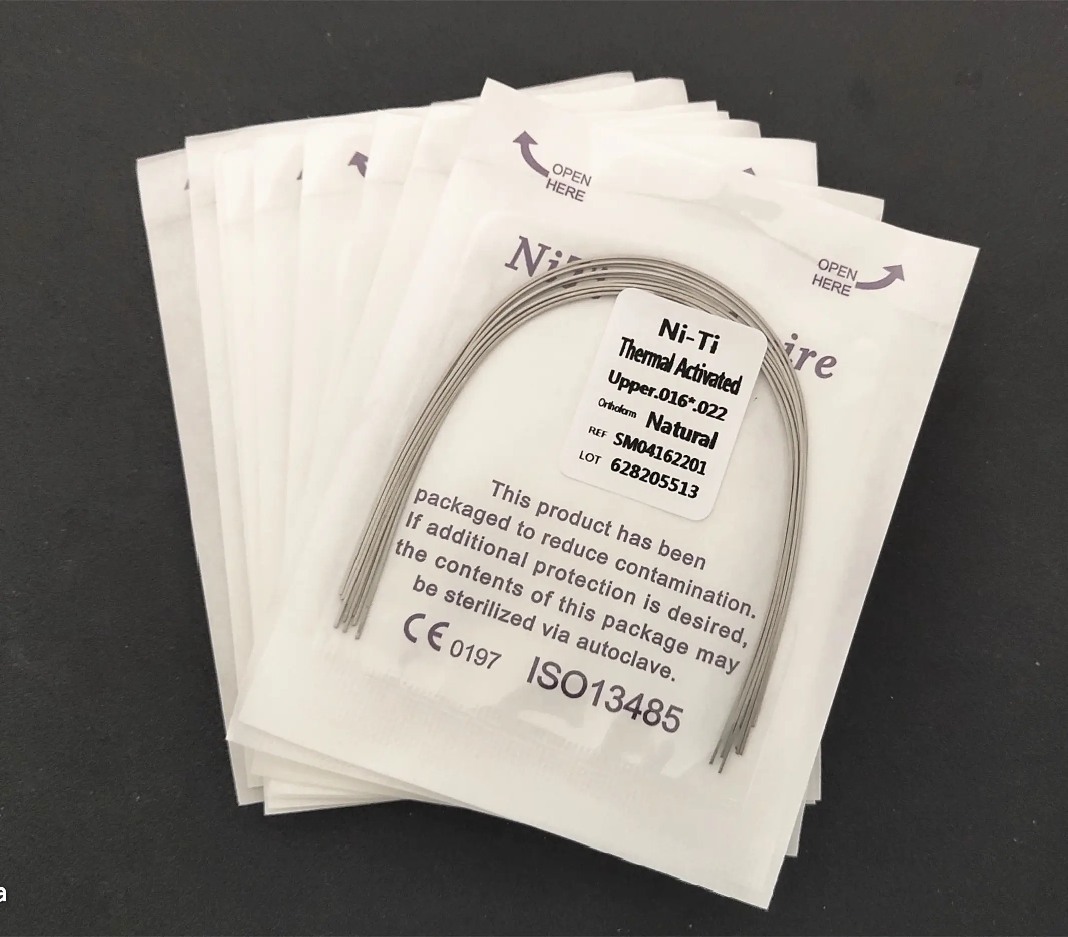 100Pks Dental Niti Heat Thermal Activated Archwires Natural Form Orthodontic Arc Round Rectangular Arch Wires for Teeth Braces
