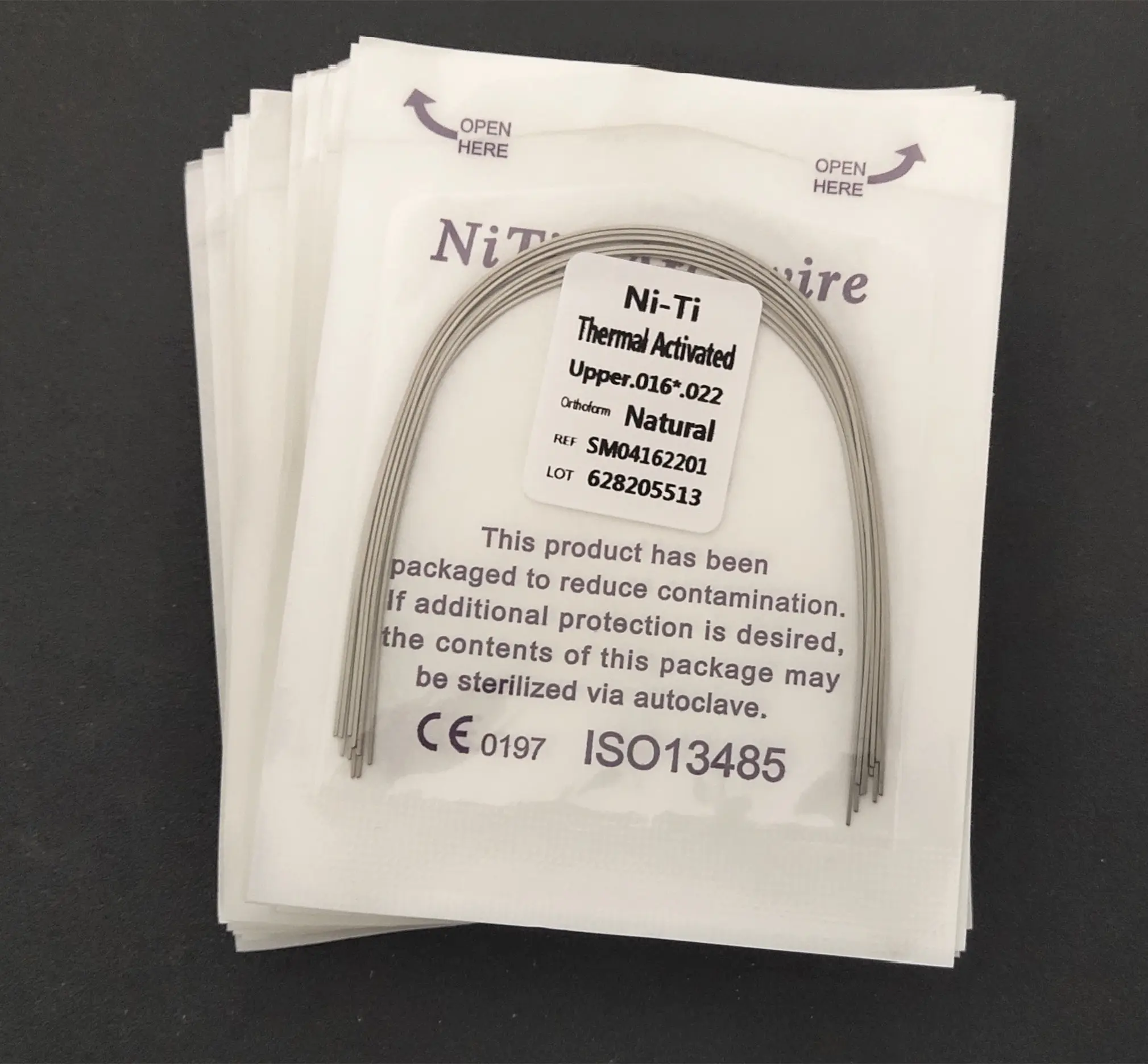 100Pks Dental Niti Heat Thermal Activated Archwires Natural Form Orthodontic Arc Round Rectangular Arch Wires for Teeth Braces