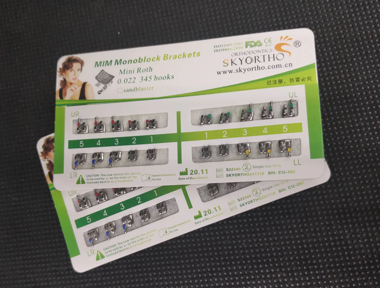 100Sets Mesh Base Braces Mini Roth 022 Slot 345 Hooks Orthodontic Metal Braces Bracket MIM Monoblock Brackets Mesh Base