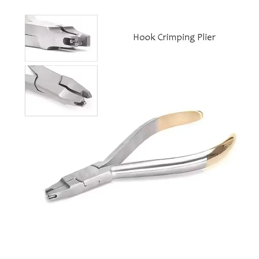 Dental Orthodontic Pliers Crimpable Hook Placement Pliers Stainless Steel Free Hook Clamp Orthodontic Forceps Dentistry