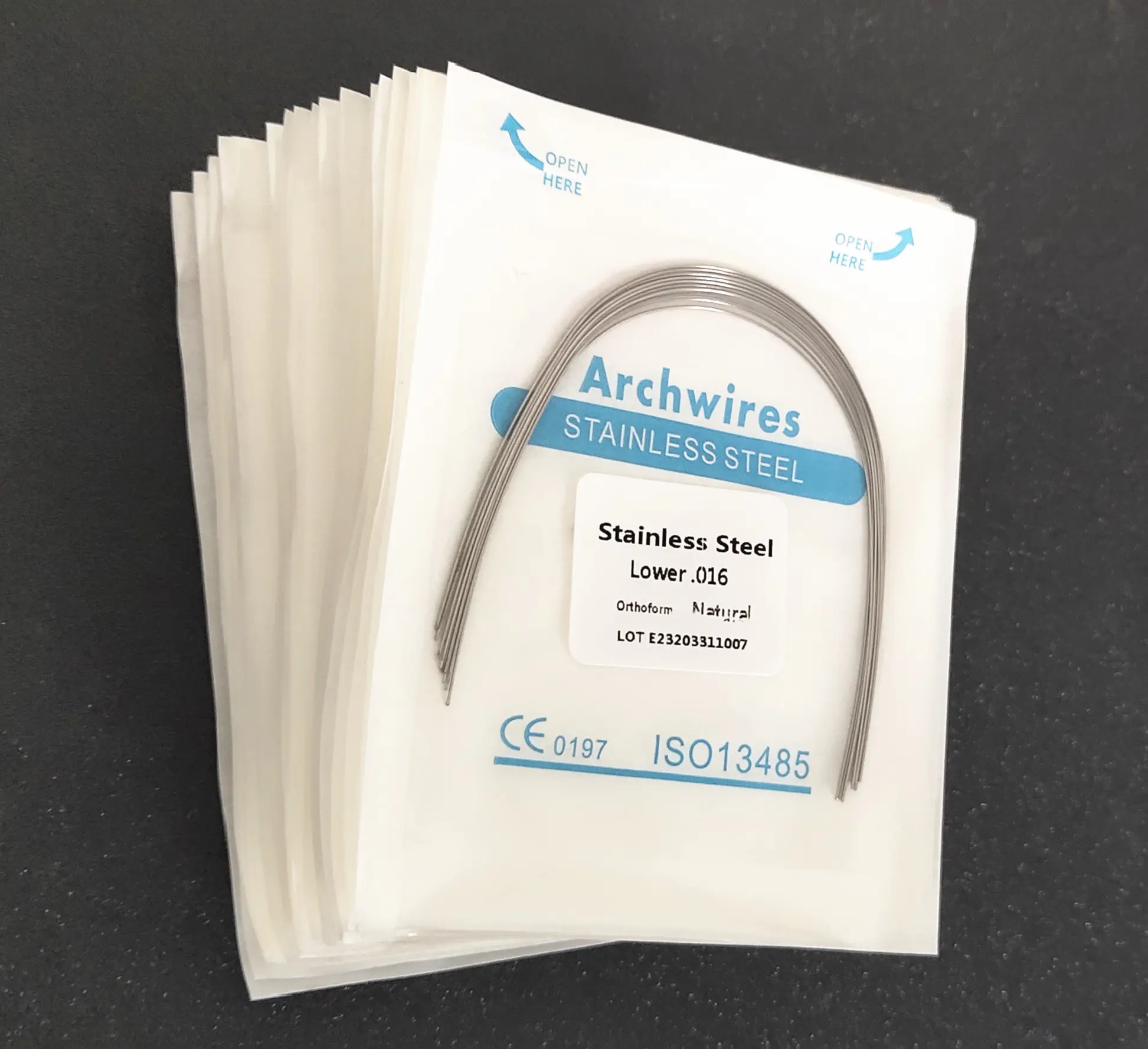 50Packs Stainless Steel Round/Rectangular Arch Wires Nature Natural