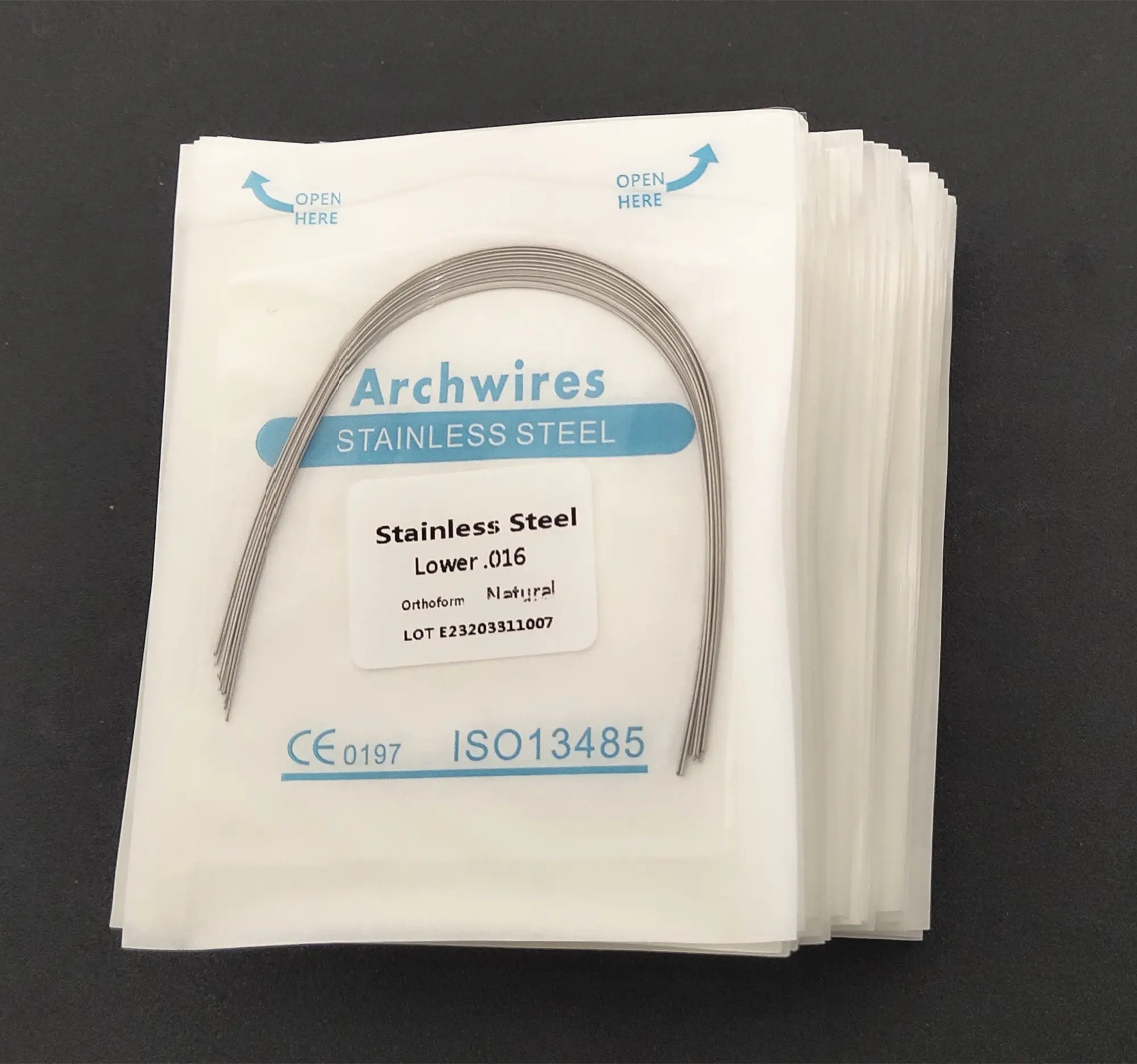 50Packs Stainless Steel Round/Rectangular Arch Wires Nature Natural