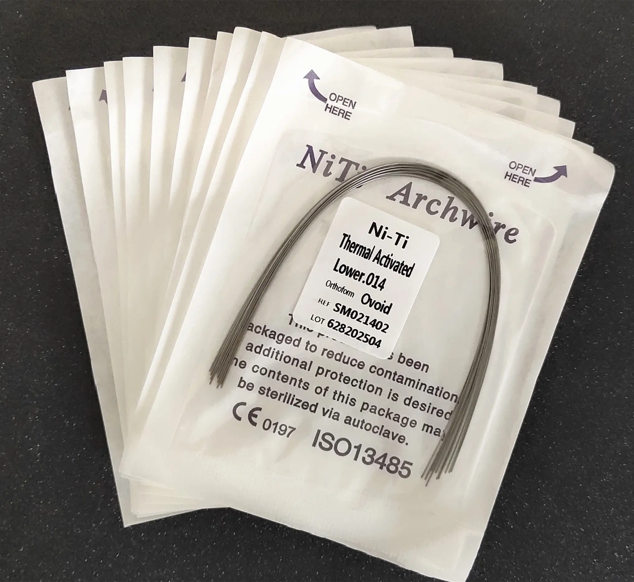 50Packs Dental Orthodontics Heat Thermal Activated Niti Round/Rectangular Arch Wires Ovoid Form