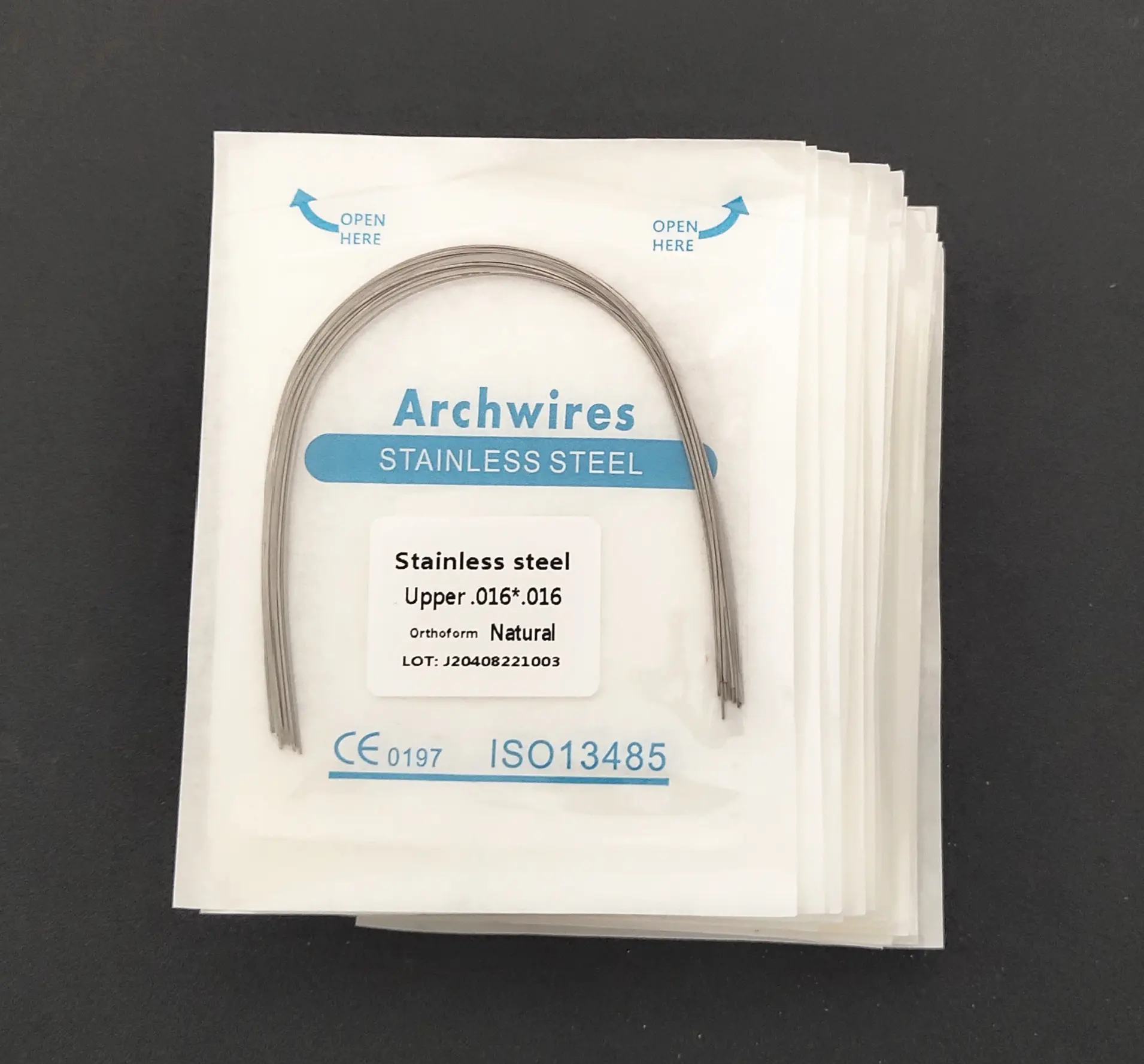 50Packs Stainless Steel Round/Rectangular Arch Wires Nature Natural