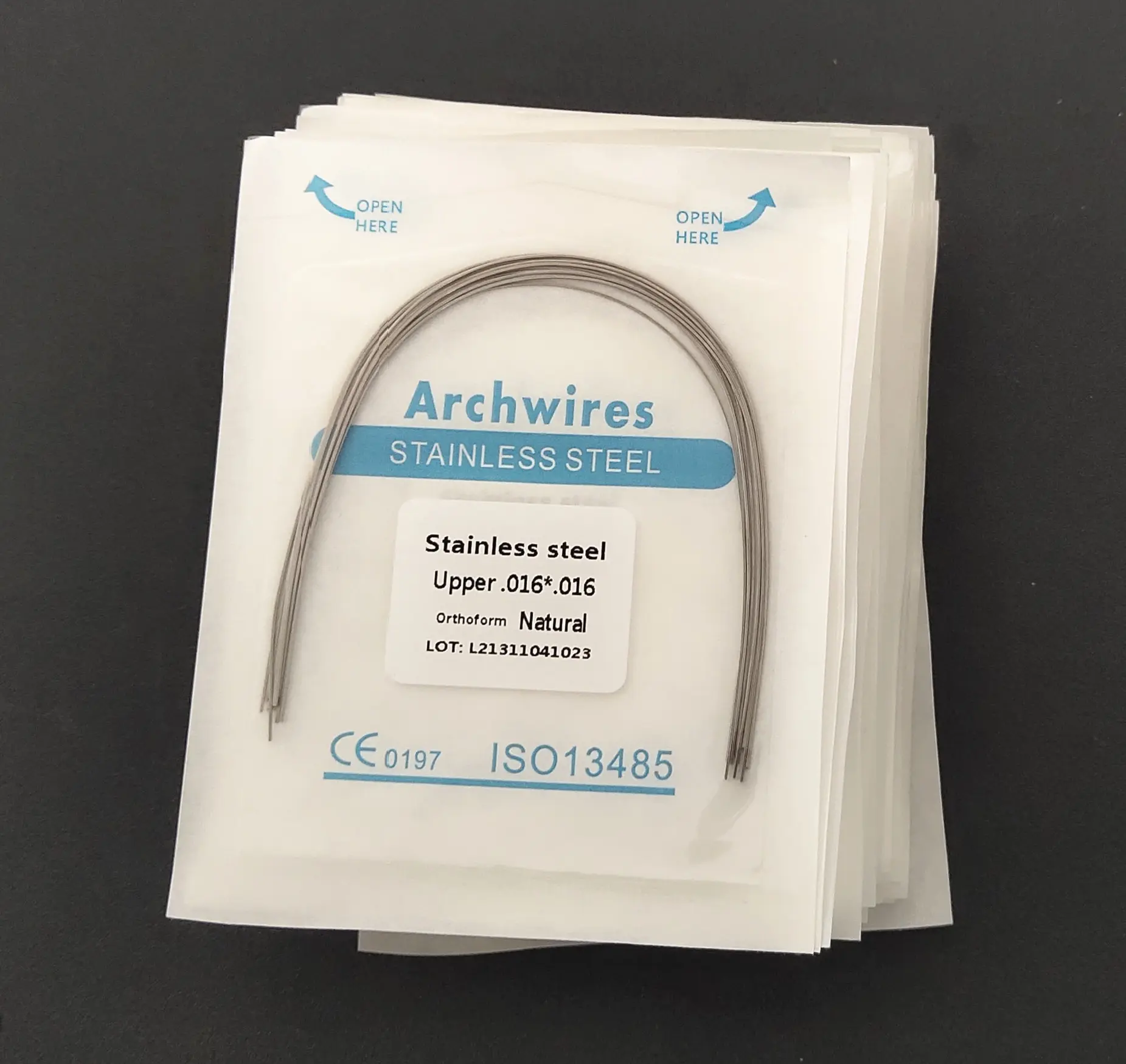 50Packs Stainless Steel Round/Rectangular Arch Wires Nature Natural