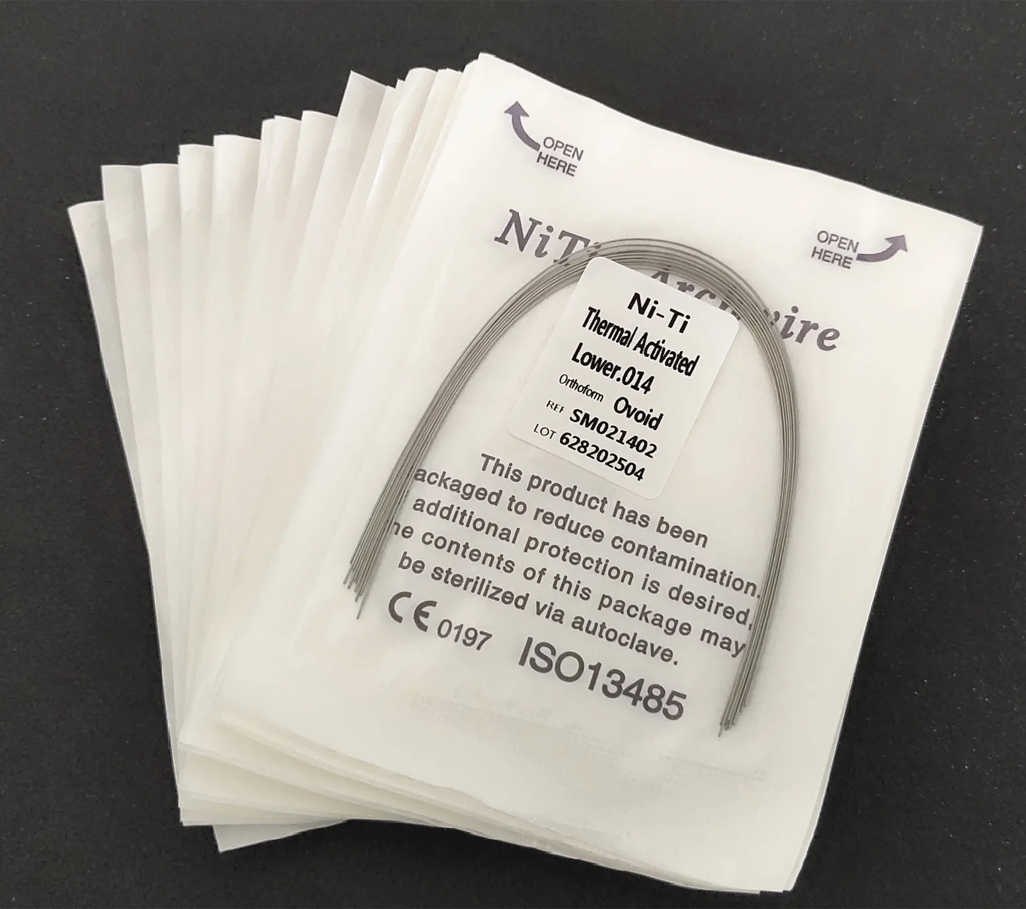 50Packs Dental Orthodontics Heat Thermal Activated Niti Round/Rectangular Arch Wires Ovoid Form