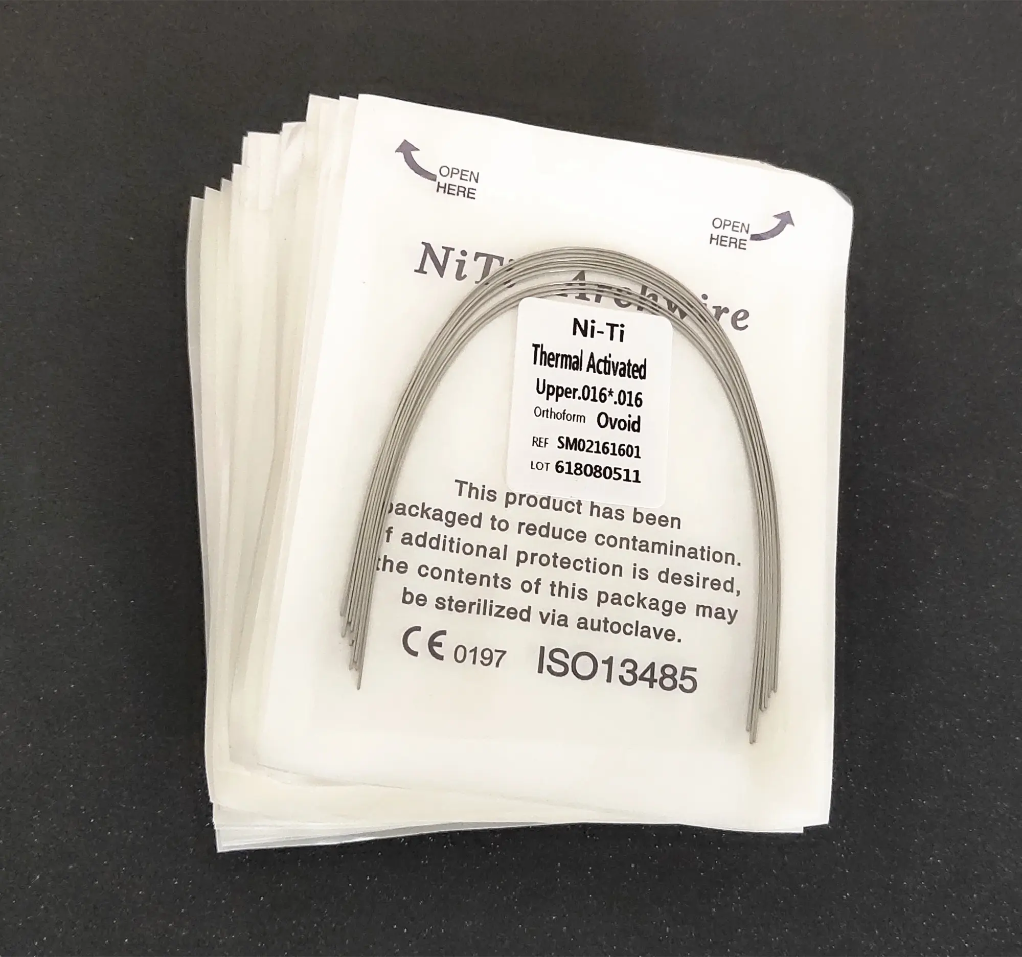 50Packs Dental Orthodontics Heat Thermal Activated Niti Round/Rectangular Arch Wires Ovoid Form