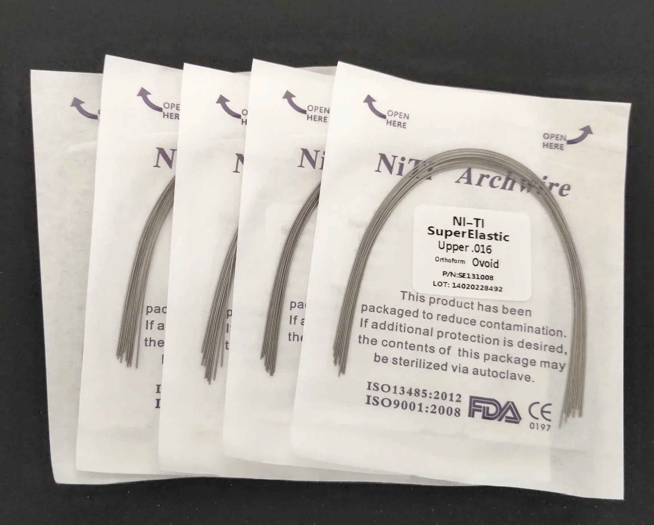 50Packs/500Pieces Dental Niti Archwires Oval Orthodontics Accessories Round/Rectangular Arch Wires Ovoid Form