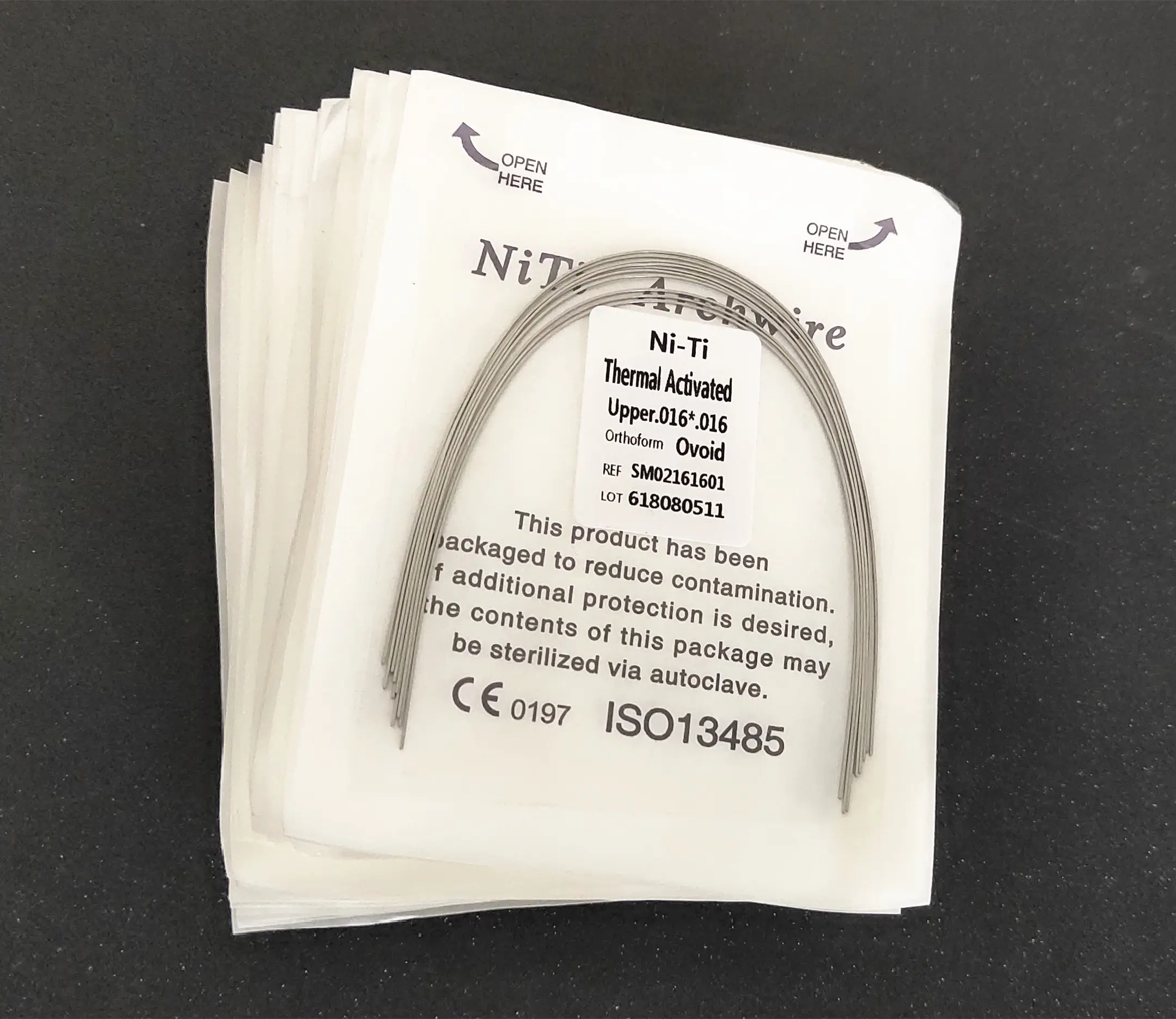 50Packs Dental Orthodontics Heat Thermal Activated Niti Round/Rectangular Arch Wires Ovoid Form