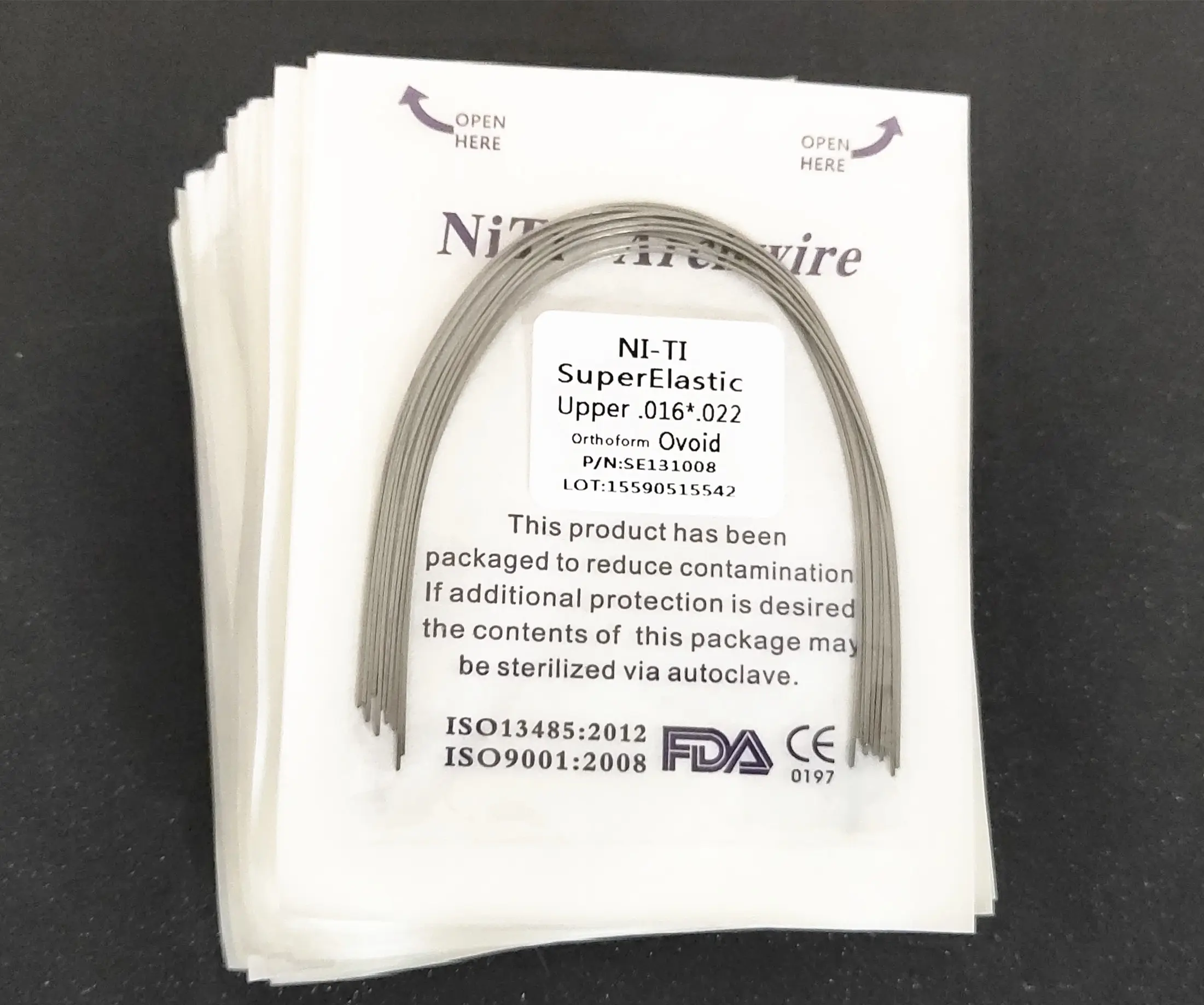 50Packs/500Pieces Dental Niti Archwires Oval Orthodontics Accessories Round/Rectangular Arch Wires Ovoid Form