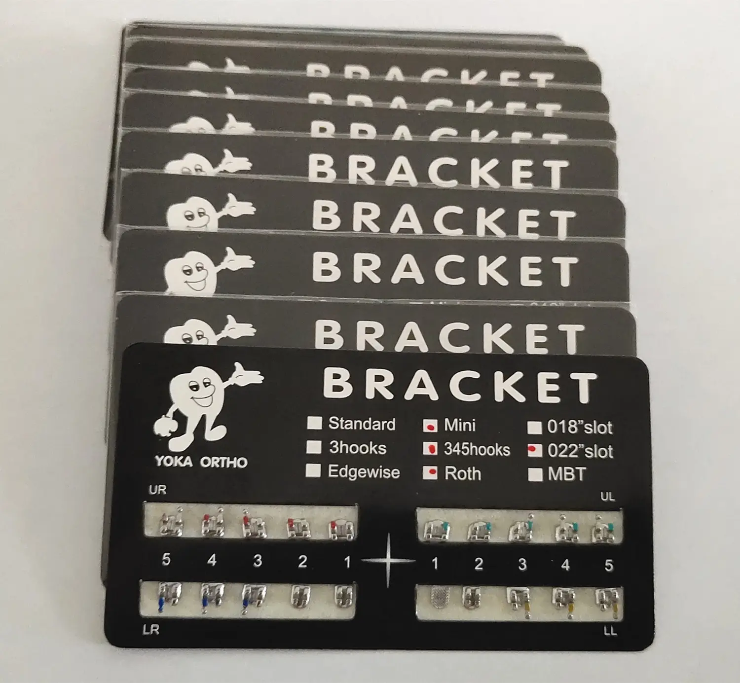 10 Packs Dental Brackets Ortodoncia Braces For Teeth Mini Bracket Roth 022 Slot 345 Hooks Bondable Mim Monoblock Black Mesh Base