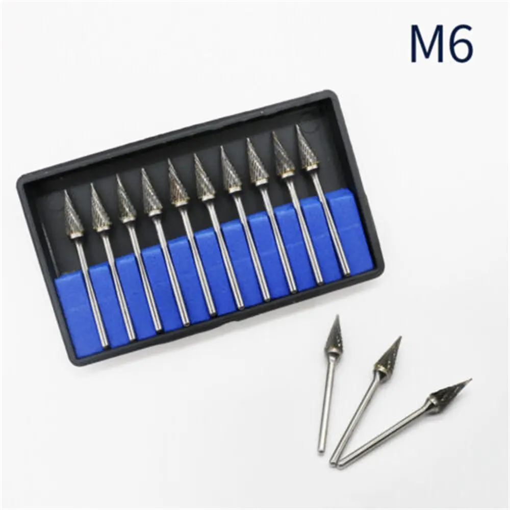 10 Pcs Dental Lab Polishing Bur Drills Tungsten Steel Carbide Burs HP 2.35MM