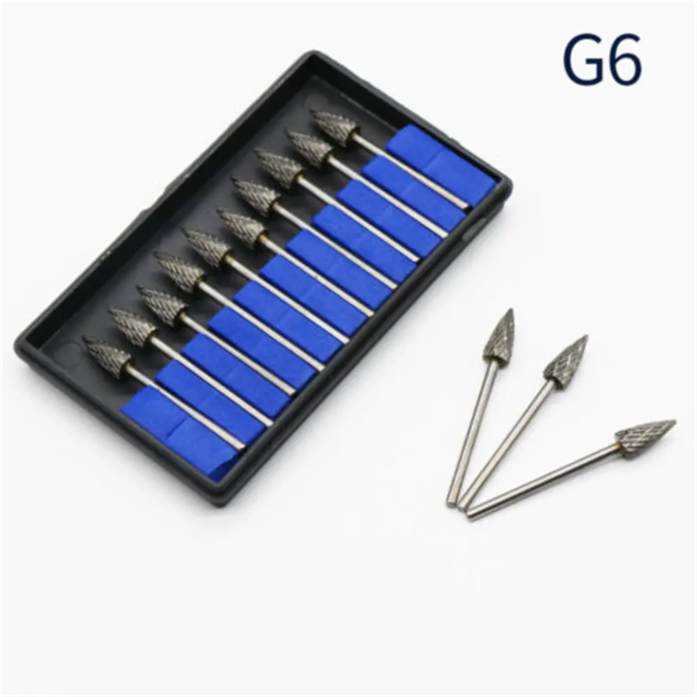 10 Pcs Dental Lab Polishing Bur Drills Tungsten Steel Carbide Burs HP 2.35MM