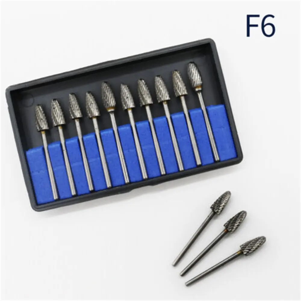 10 Pcs Dental Lab Polishing Bur Drills Tungsten Steel Carbide Burs HP 2.35MM