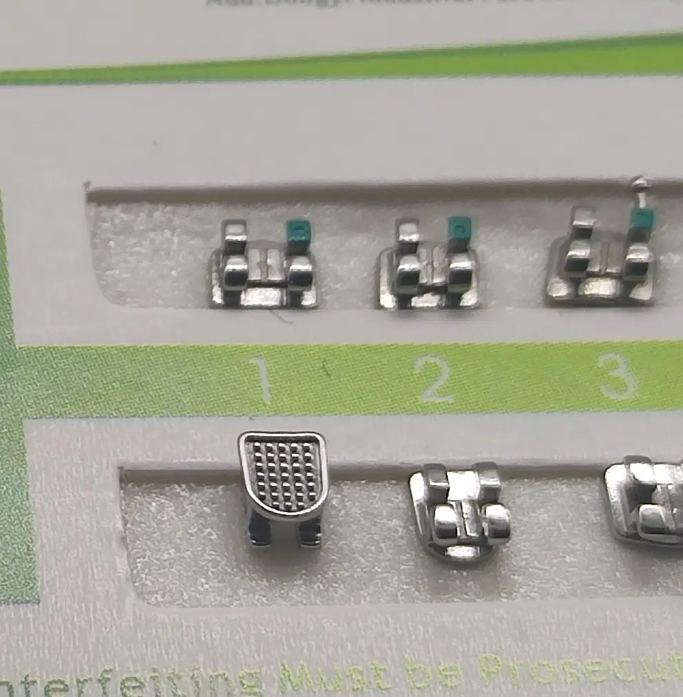 10 Sets Teeth Braces Mini Roth Mbt Edgewise 022 no/3/345 MIM Metal Dental Brackets Mesh Base Orthodontis Accessories