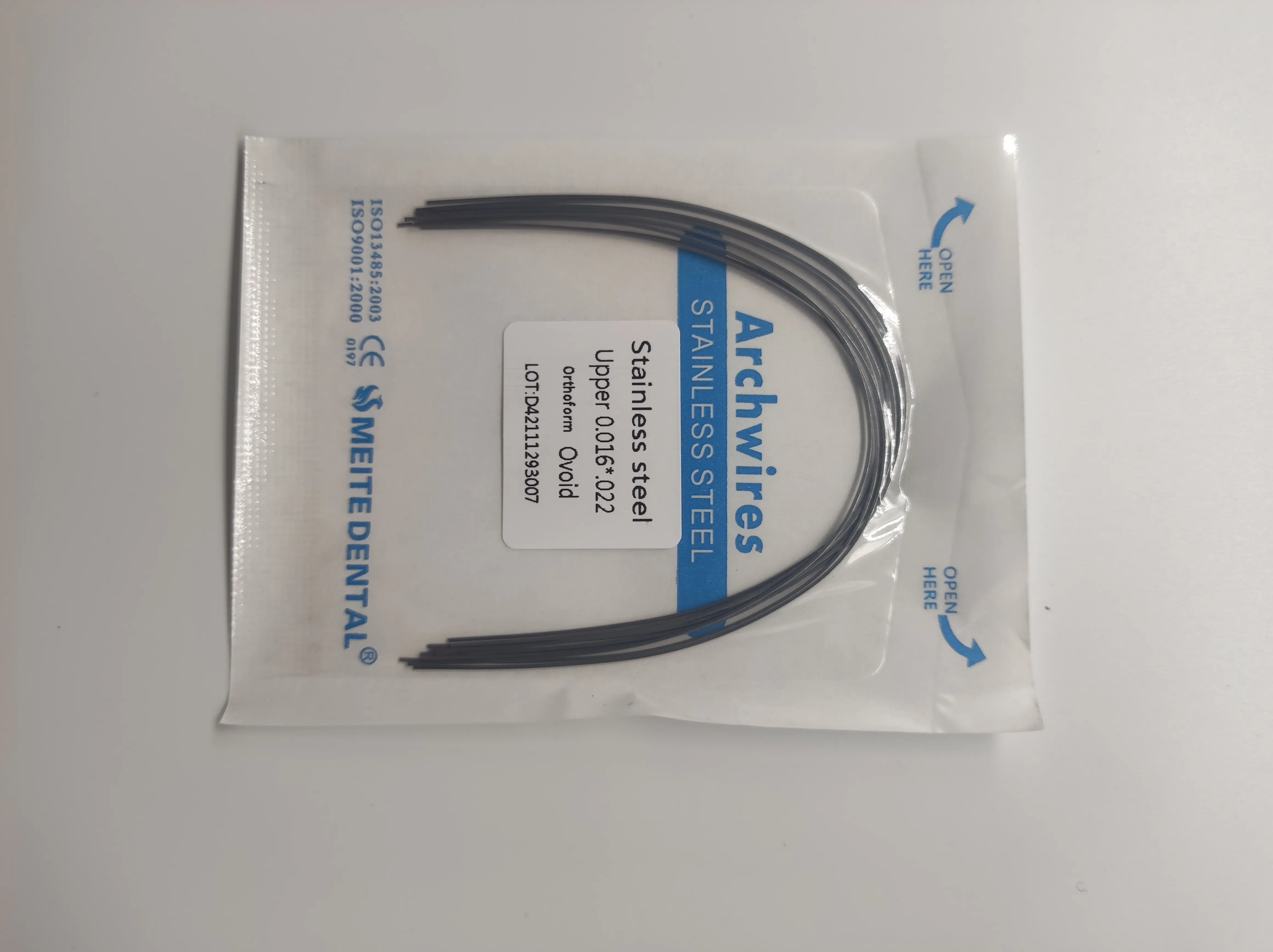 10wires de acero inoxidable Dental Ortodoncia ovalada Dental Stainless Steel Ovoid Round/Rectangular Arch Wires Oval Ortodoncia