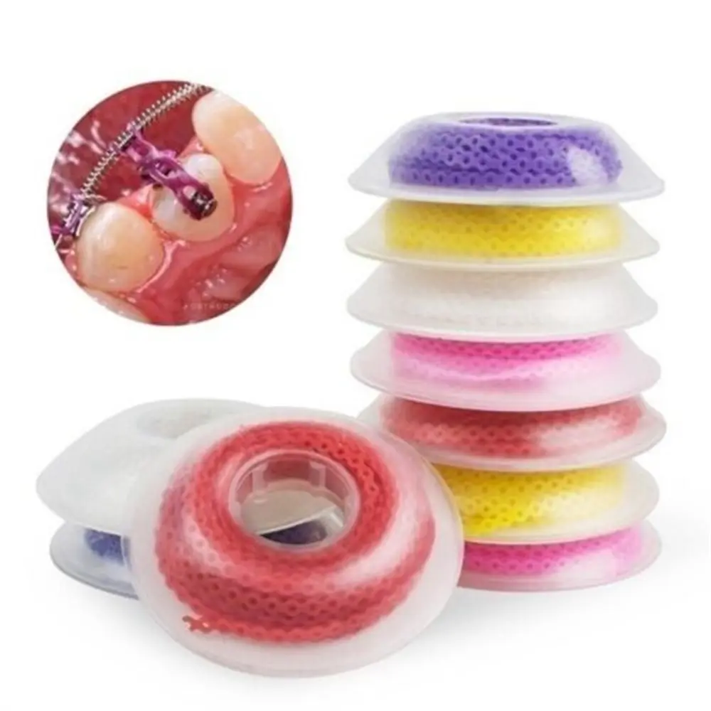 Dental Orthodontic Elastic Power Chain Colored Rubber Band Spool Long Short Continuous Power Chain