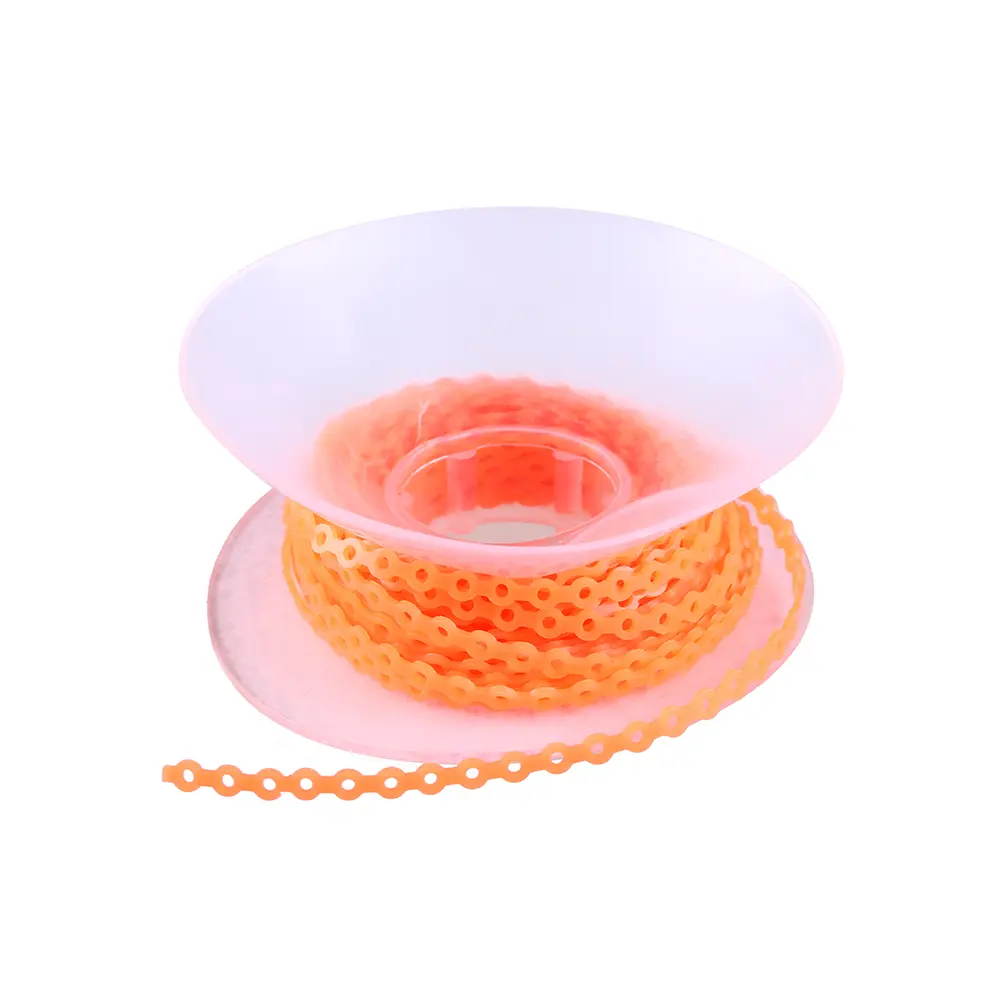 Dental Orthodontic Elastic Power Chain Colored Rubber Band Spool Long Short Continuous Power Chain