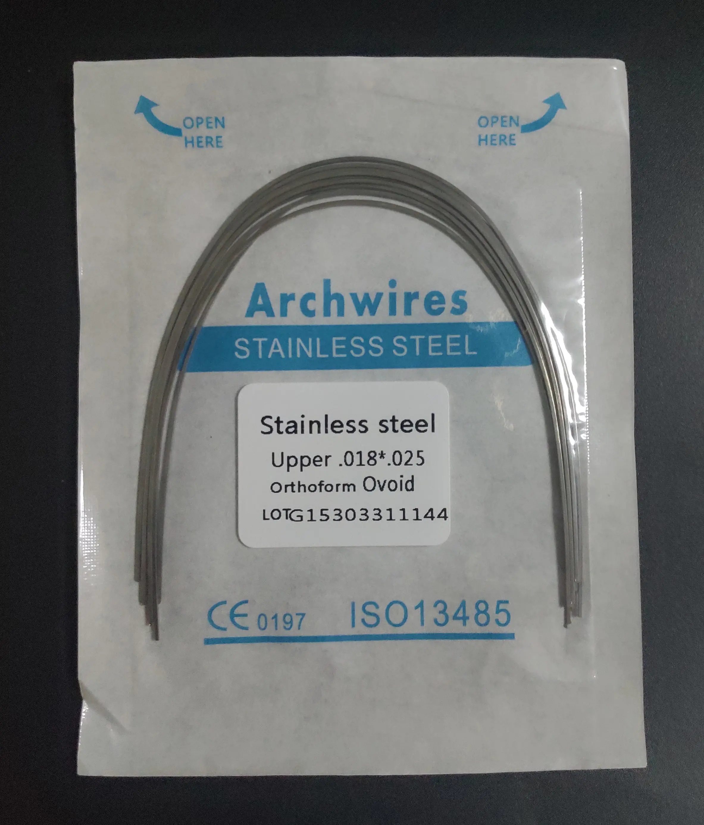 10wires de acero inoxidable Dental Ortodoncia ovalada Dental Stainless Steel Ovoid Round/Rectangular Arch Wires Oval Ortodoncia