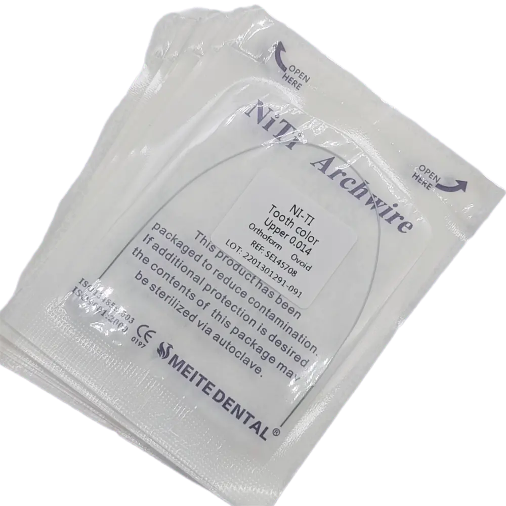 100Packs Dental Orthodontic NITI White Color Coated Arch Wire Round Oval